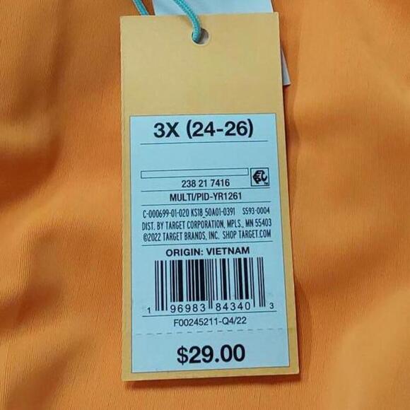 Women's Abstract Bright Color Print Wrap Skirt | Kona Sol | 3X (24/26) - Picture 8 of 9